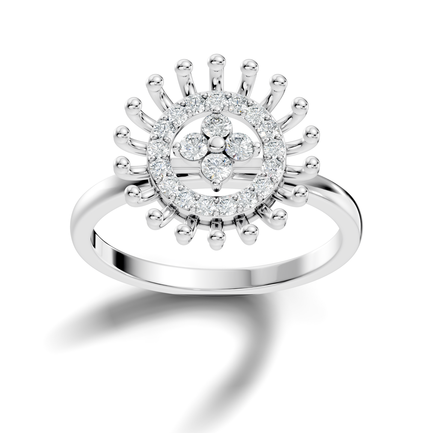 Vintage Round Cut Top Grade Daimond Unique Delicate Cluster Handcrafted Party Wear Ring For Women's - HIGHCARAT DIAMONDS