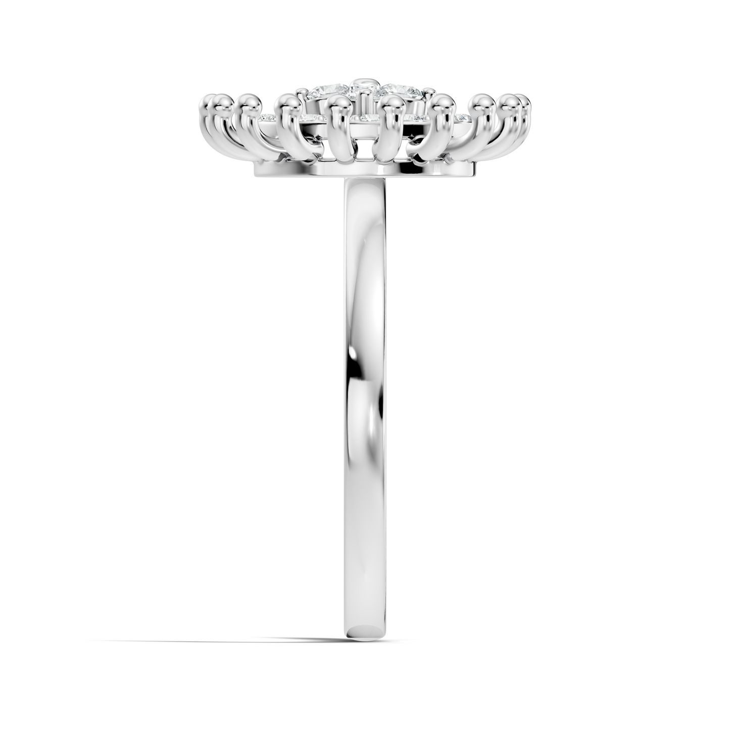 Vintage Round Cut Top Grade Daimond Unique Delicate Cluster Handcrafted Party Wear Ring For Women's - HIGHCARAT DIAMONDS