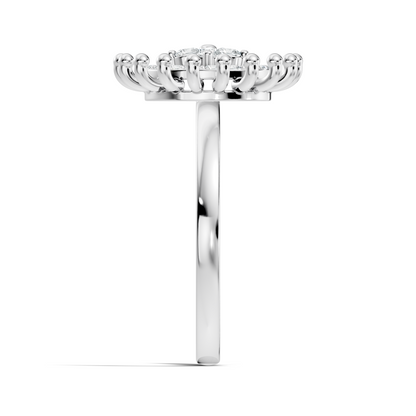 Vintage Round Cut Top Grade Daimond Unique Delicate Cluster Handcrafted Party Wear Ring For Women's - HIGHCARAT DIAMONDS
