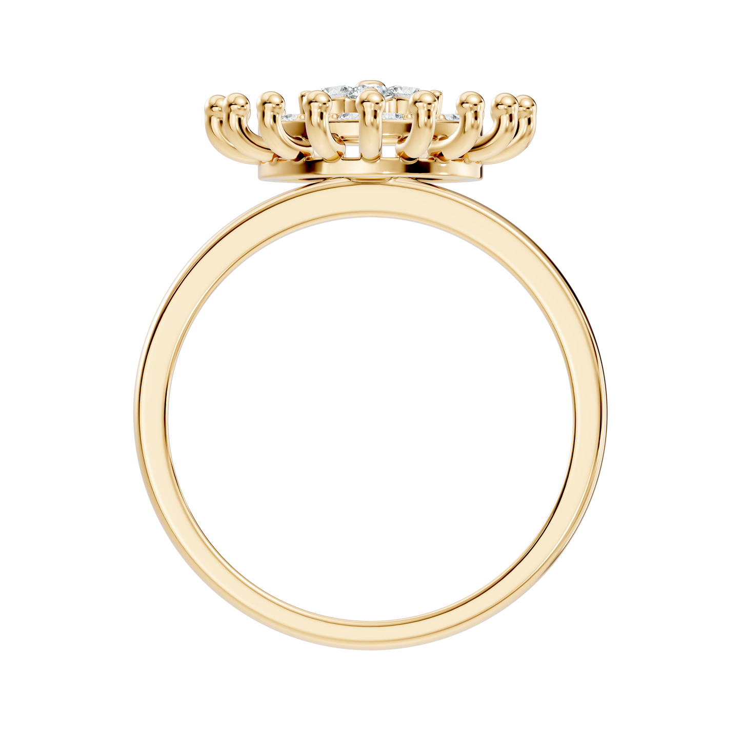 Vintage Round Cut Top Grade Daimond Unique Delicate Cluster Handcrafted Party Wear Ring For Women's - HIGHCARAT DIAMONDS