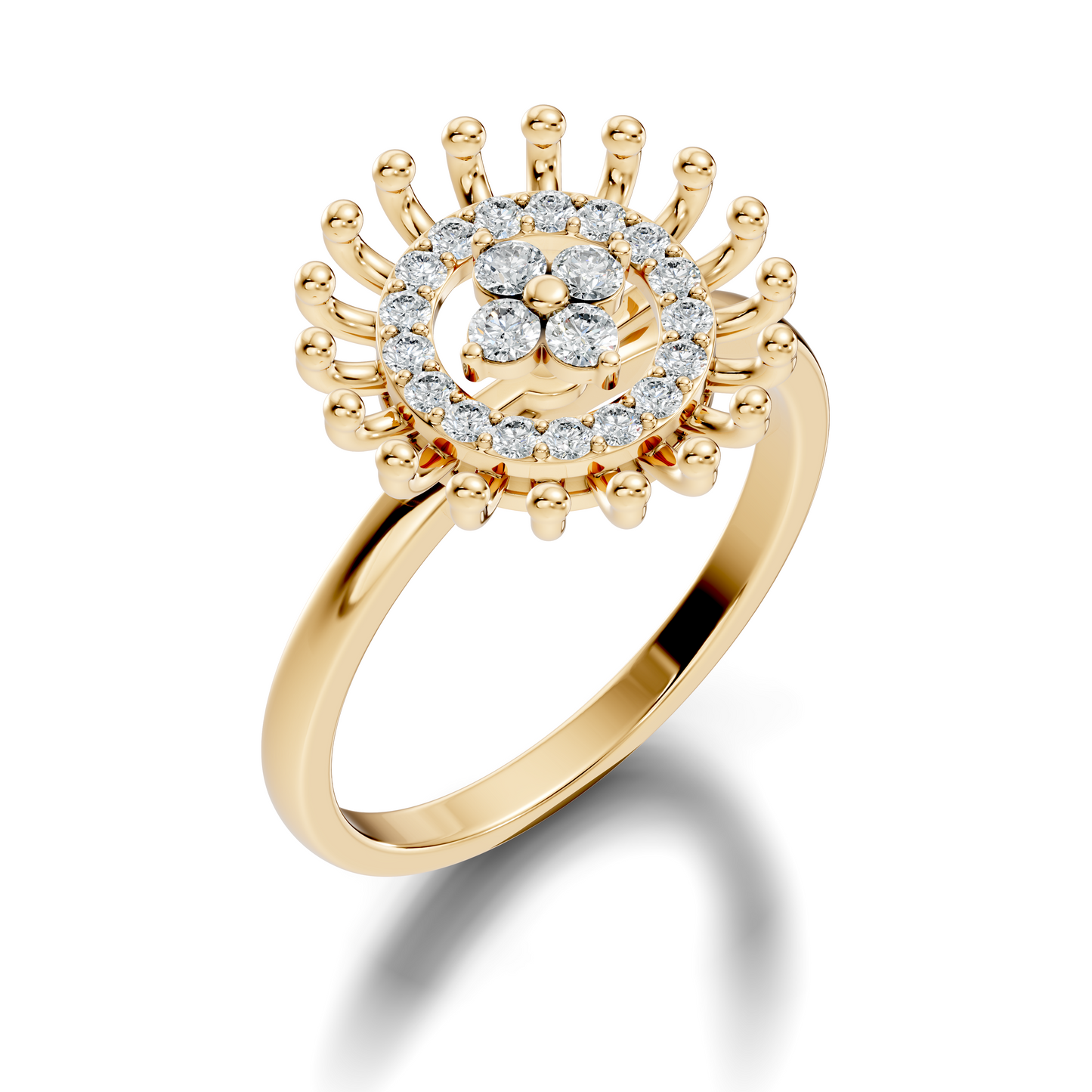 Vintage Round Cut Top Grade Daimond Unique Delicate Cluster Handcrafted Party Wear Ring For Women's - HIGHCARAT DIAMONDS