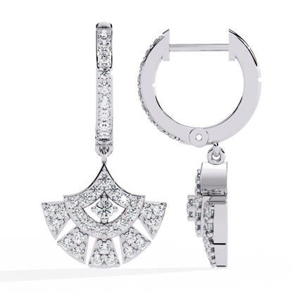 Vintage Round Cut Top Grade Diamond Antique Elegant Classic Handmade Wedding Hoop Earring For Her