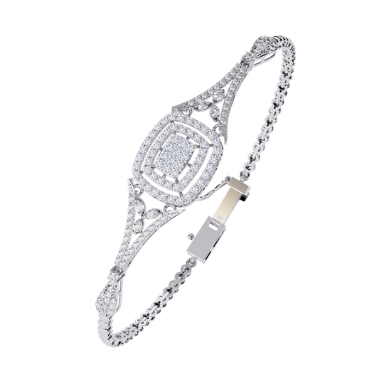 Vintage 1.07Ct Round Cut Lab Grown Diamond Antique Minimalist Perfect  Sparkling Bridesmaid Cuff Bracelet - HIGHCARAT DIAMONDS