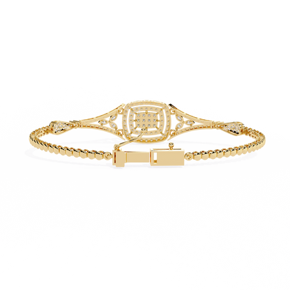 Vintage 1.07Ct Round Cut Lab Grown Diamond Antique Minimalist Perfect  Sparkling Bridesmaid Cuff Bracelet - HIGHCARAT DIAMONDS