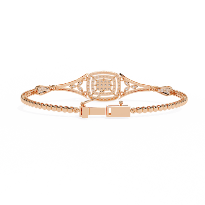 Vintage 1.07Ct Round Cut Lab Grown Diamond Antique Minimalist Perfect  Sparkling Bridesmaid Cuff Bracelet - HIGHCARAT DIAMONDS