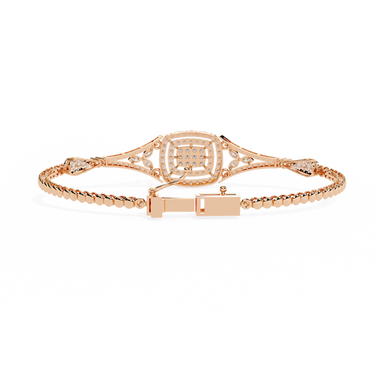 Vintage 1.07Ct Round Cut Lab Grown Diamond Antique Minimalist Perfect  Sparkling Bridesmaid Cuff Bracelet - HIGHCARAT DIAMONDS