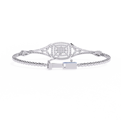Vintage 1.07Ct Round Cut Lab Grown Diamond Antique Minimalist Perfect  Sparkling Bridesmaid Cuff Bracelet - HIGHCARAT DIAMONDS