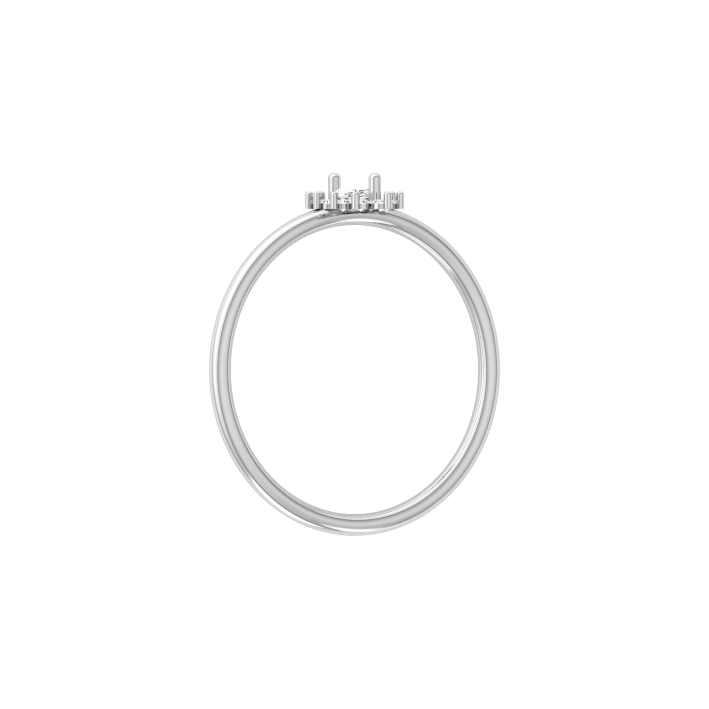 Vintage inspired Round And Marquise Labgrown Diamond Ring in 14K solid gold - HIGHCARAT DIAMONDS