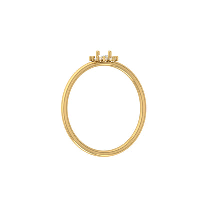 Vintage inspired Round And Marquise Labgrown Diamond Ring in 14K solid gold - HIGHCARAT DIAMONDS