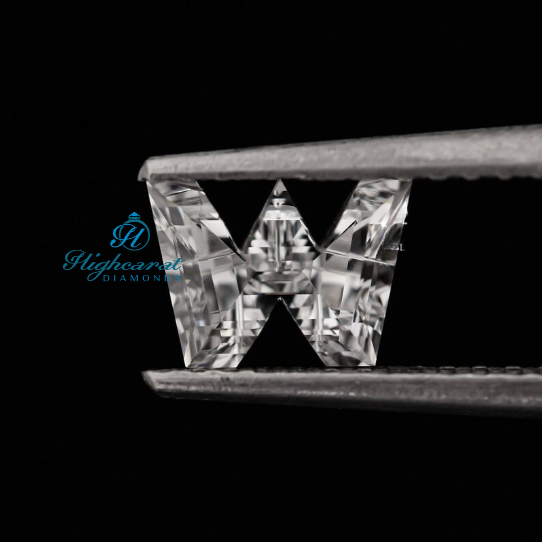 W Letter Sparkling Lab Grown Diamond Modern & Unique Style For  Making Jewelry