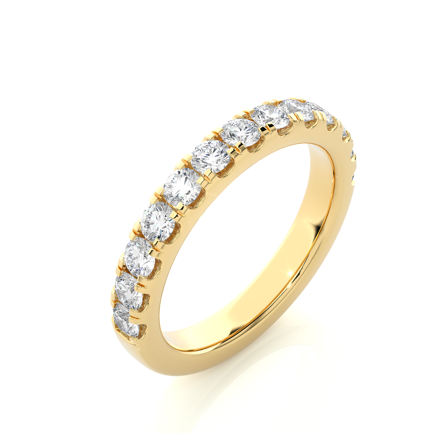 Elegant 14K Solid Gold Round Eternity Band With Sparkling Timeless Labgrown Diamond