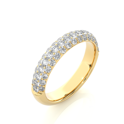 Round Shape Lab or Natural Diamond Eternity Band Solid Gold Full Eternity Wedding Band For Her