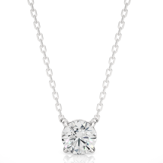 Handcrafted 14K Gold Labgrown Diamond Solitaire Pendant Necklace perfect  gift for wife