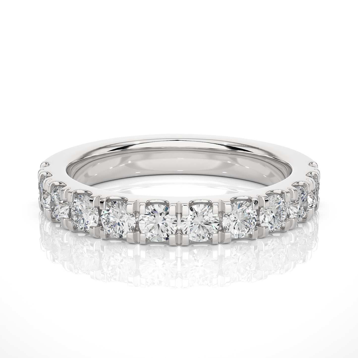 14K White Gold Round Diamond Wedding Eternity Band Elegant Yet Budget-Friendly with labgrown Diamond