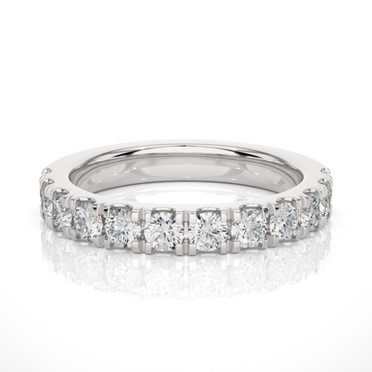 14K White Gold Round Diamond Wedding Eternity Band Elegant Yet Budget-Friendly with labgrown Diamond