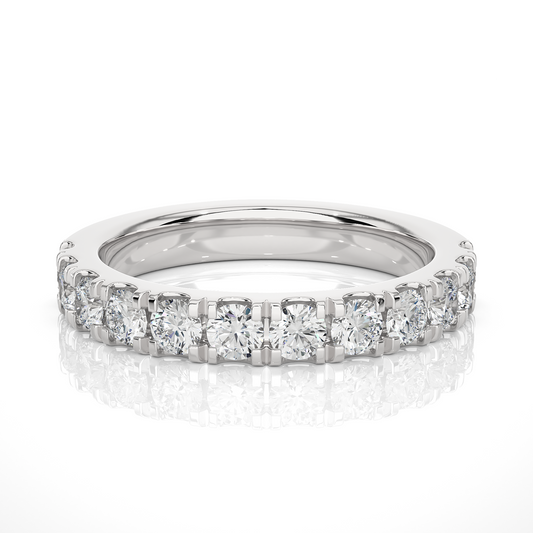 14K White Gold Round Diamond Wedding Eternity Band Elegant Yet Budget-Friendly with labgrown Diamond