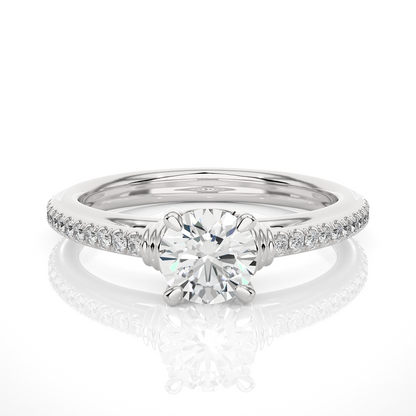 1.26 CT Lab grown  Round Diamond Ring For Wedding, Center Diamond With Accent Detailing Perfect Gift For Her