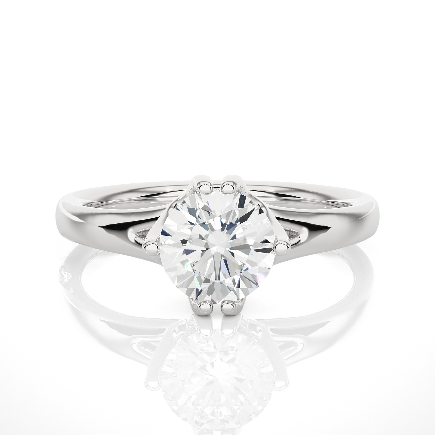 Round Lab Grown Diamond Solitaire Engagement Ring