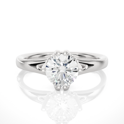 Round Lab Grown Diamond Solitaire Engagement Ring