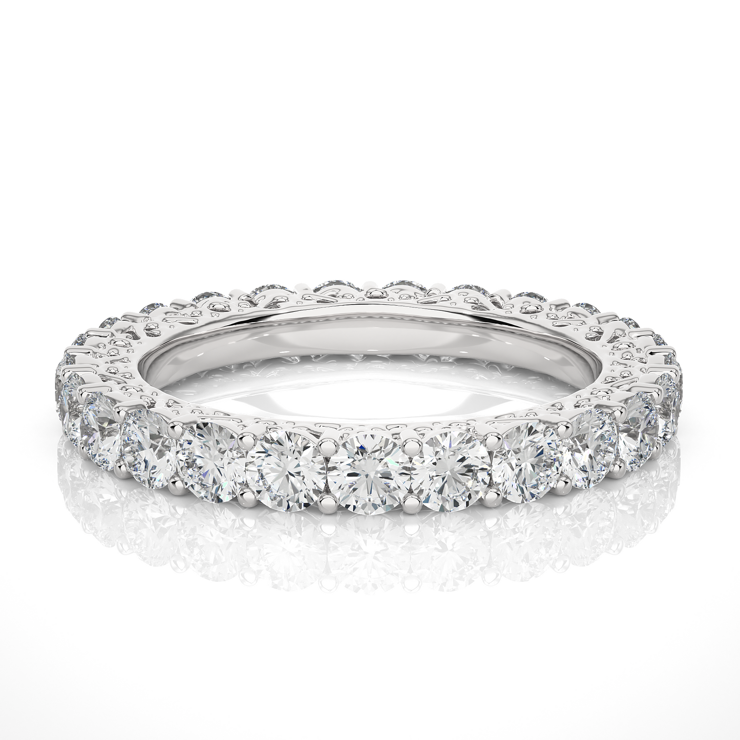 2.28 CT Round Brilliant Lab grown Diamond 14K Gold Wedding Band With Matching Eternity Band