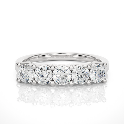 Labgrown 0.52 CT Round Cut Diamond Band Half Eternity Engagement Band For Her