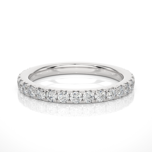 0.73 CT Round Cut Elegant Prong Set Labgrown Or Natural Diamond Wedding Band For Women's