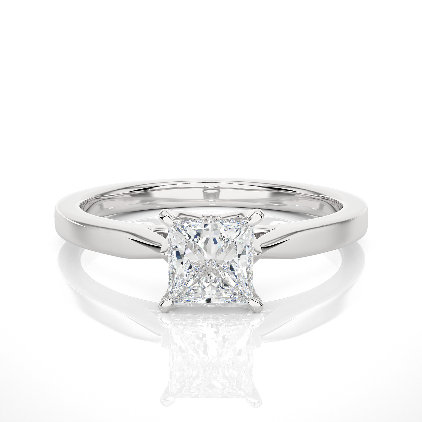 Princess Cut Lab Diamond Wedding Ring