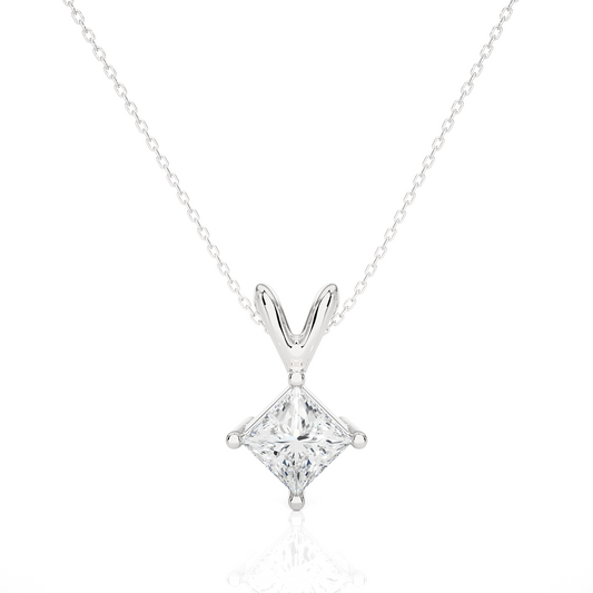 Elegant 0.50 Carat Diamond Solitiare Pendant Necklace Minimalist Gold Jewelry for Her