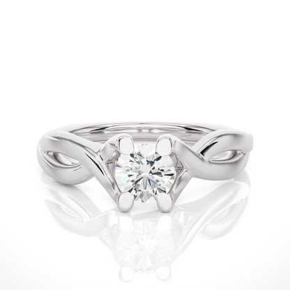 Lab Grown Round Diamond Solitaire Split Shank Ring