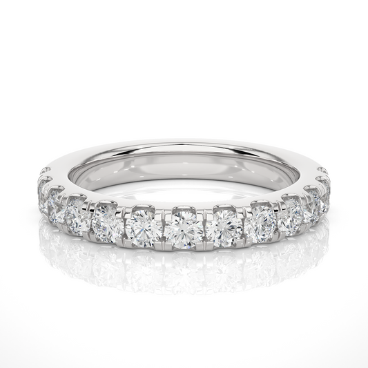 Elegant 14K Solid Gold Round Eternity Band With Sparkling Timeless Labgrown Diamond