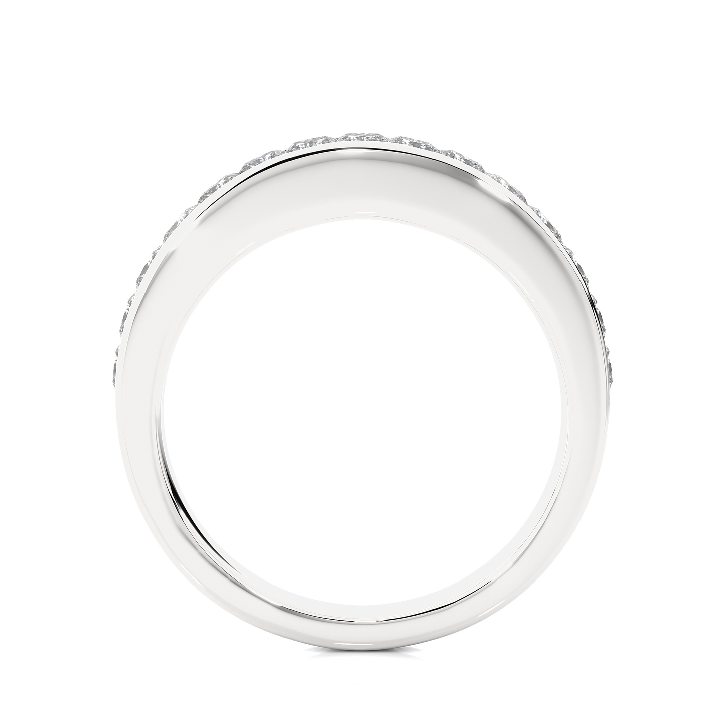 Labgrown Diamond Band Ring in 14KT White Gold Half Eternity Band With Elegant Channel Set Design