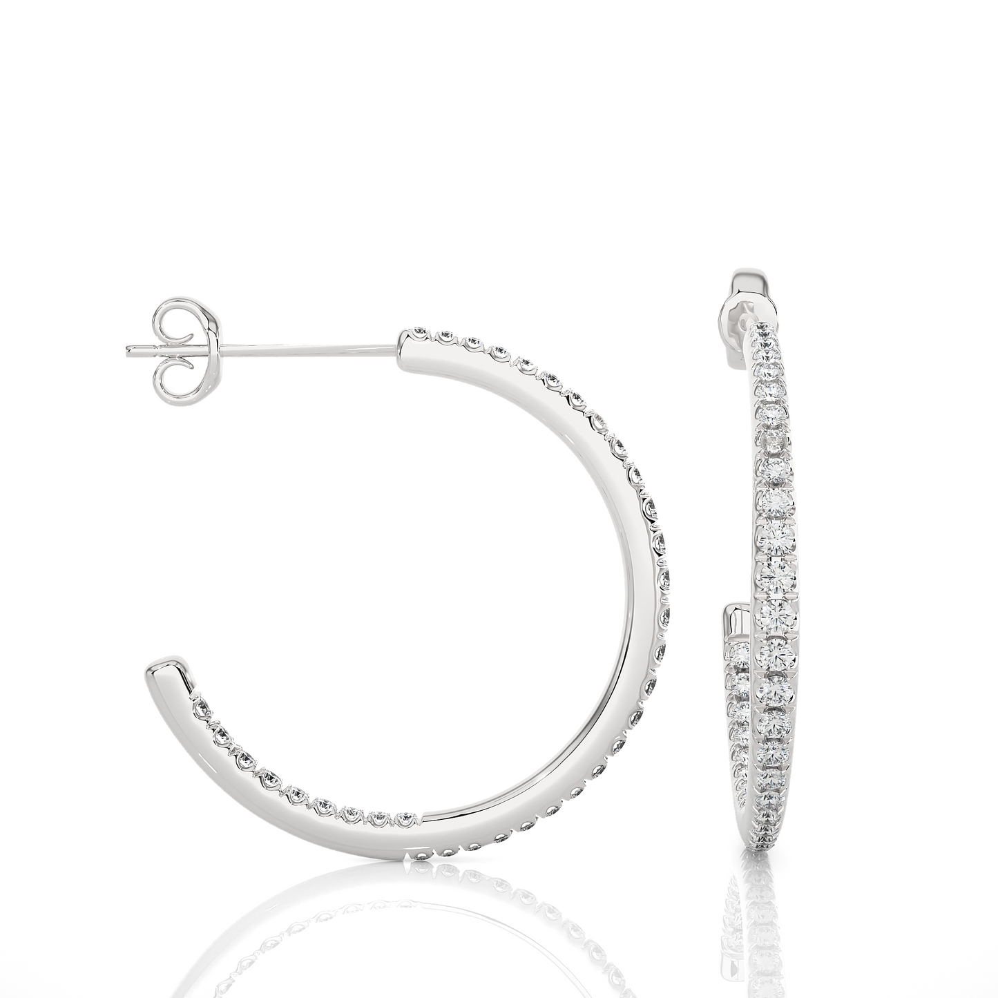 14K Gold Huggie Hoop  Diamond Earrings Classic And Comfortable Style Gift For Her