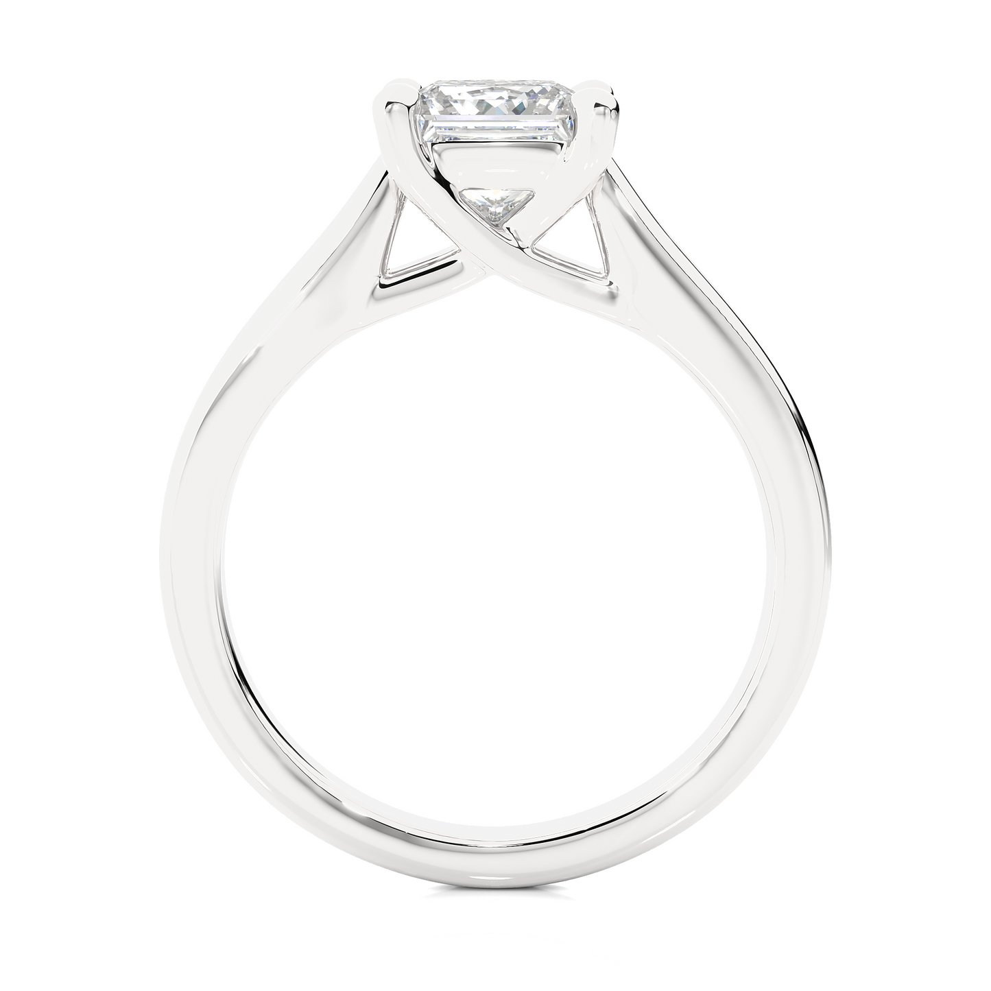 Princess Cut Lab Diamond Solitaire Engagement Ring