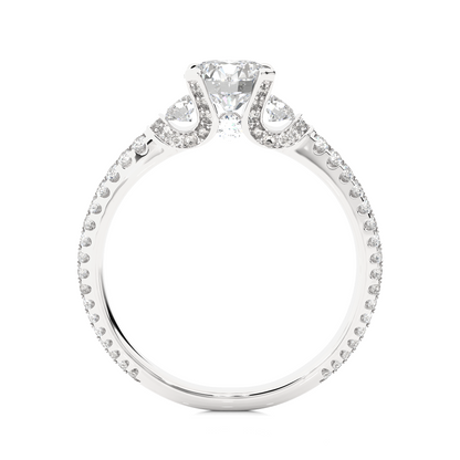 1.44 Carat Round Diamond Lab Grown Diamond Ring with Three Stones Diamond  Ring To Her birthday