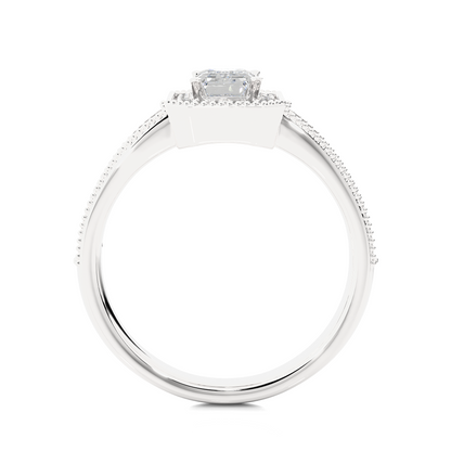 1.06 CT emerald and round cut lab grown diamond wedding ring in a dazzling  new look