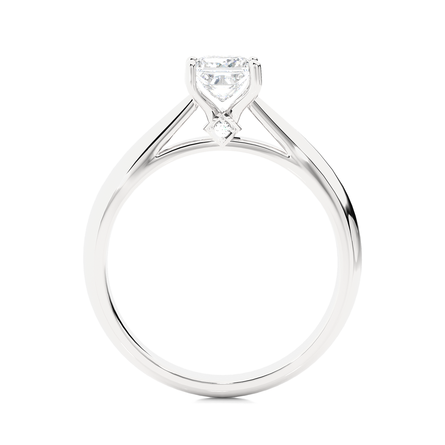 Princess Cut Lab Diamond Prong Set Solitaire Ring