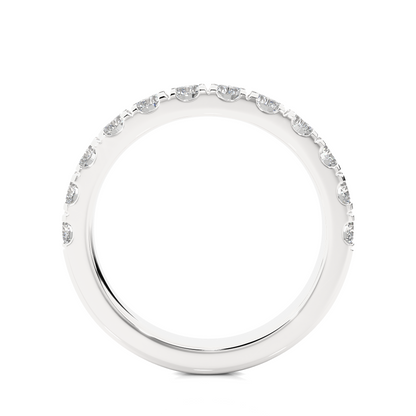 14K White Gold Round Diamond Wedding Eternity Band Elegant Yet Budget-Friendly with labgrown Diamond