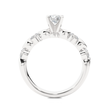 14k Solid Rose Gold 5 Round Cut Lab Grown Diamond Ring For Wedding Luxury Jewelry For Her