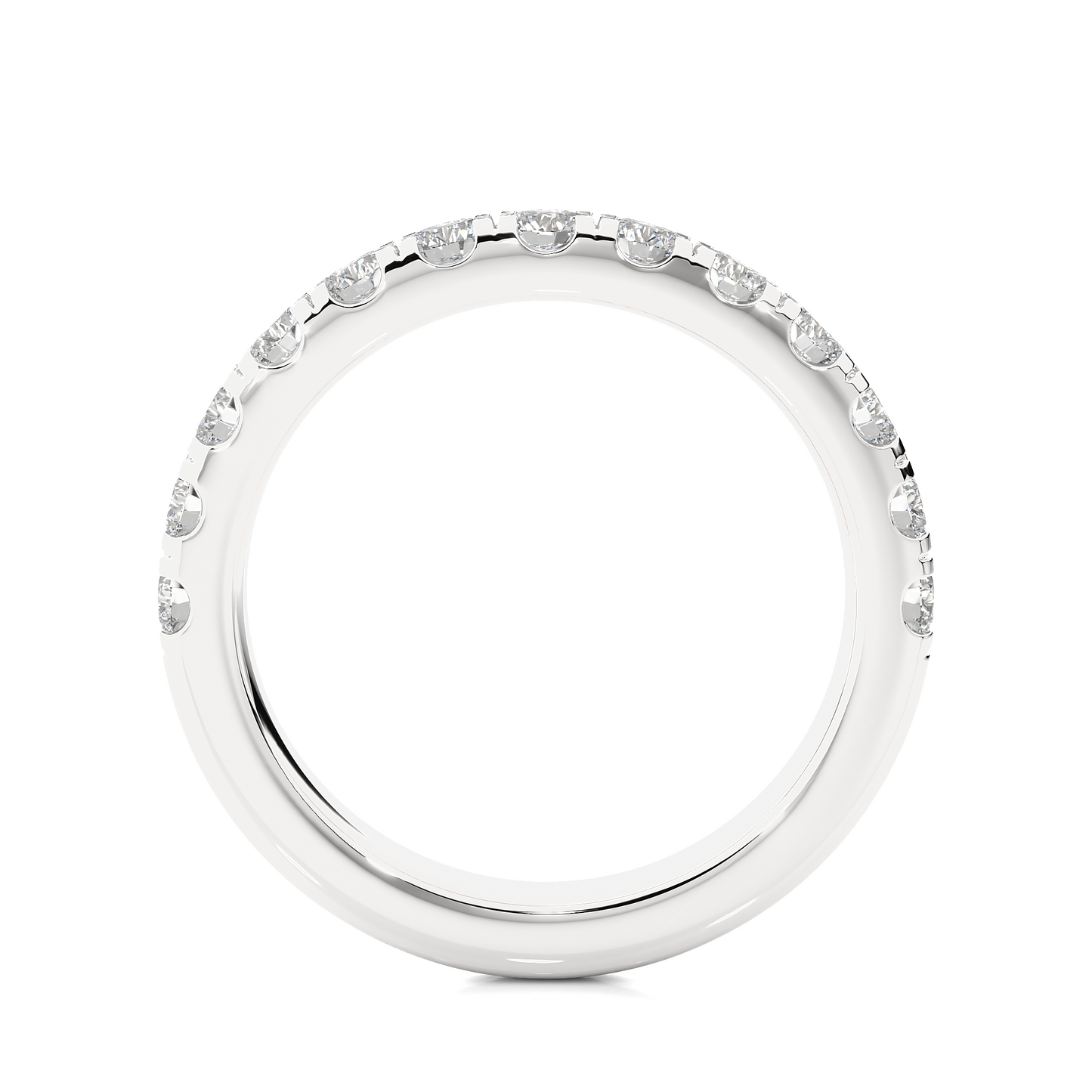 Elegant 14K Solid Gold Round Eternity Band With Sparkling Timeless Labgrown Diamond