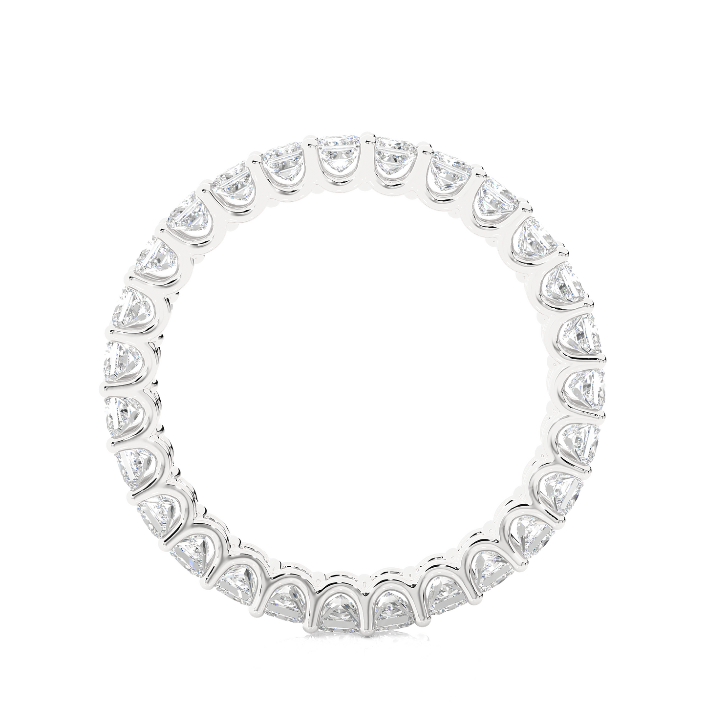 1.93 Ct Princess Cut Lab Grown Diamond 14k Solid Rose Gold Anniversary Full Eternity Band Ring For Her