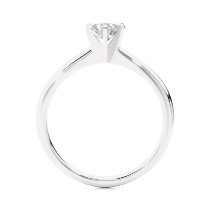 Round Cut Lab Grown Diamond 6 Prong Solitaire Engagement Ring