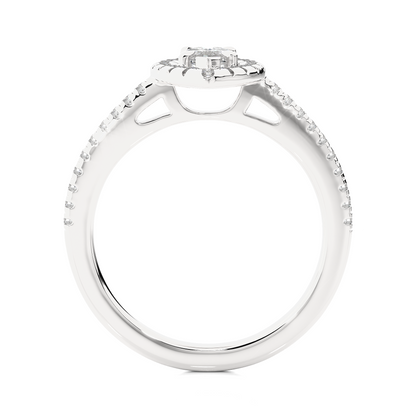 marquise and round cuts lab grown diamond ring, a new blend for special occasions