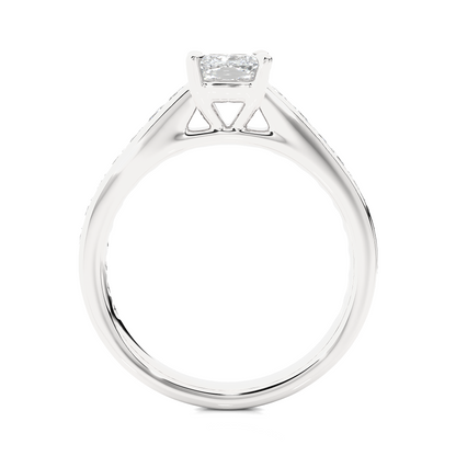 2.12 CT Cushion & Round Cut Lab Grown Diamond Accent Stone in 14k Gold Perfect Gift for Anyone Diamond Ring