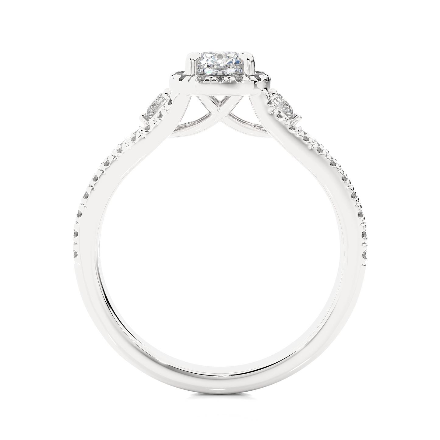 Cushion & Round Cut Lab Grown Diamond With Side stones minimalist perfect Gifted Engagement Ring