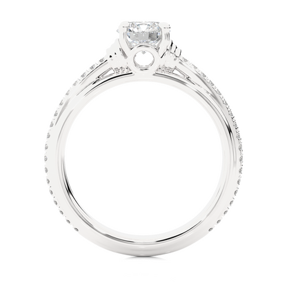 1.26 CT Lab grown  Round Diamond Ring For Wedding, Center Diamond With Accent Detailing Perfect Gift For Her