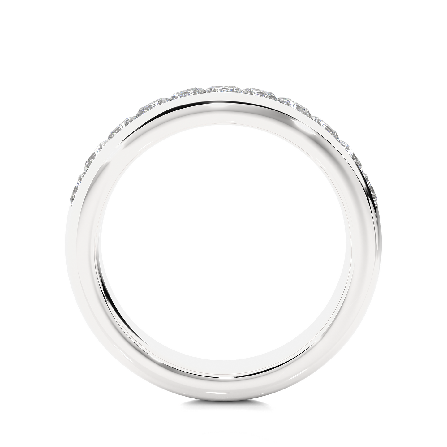 Princess Cut Half Eternity Band In 18K Solid Gold Elegant And Timeless Ring For Her