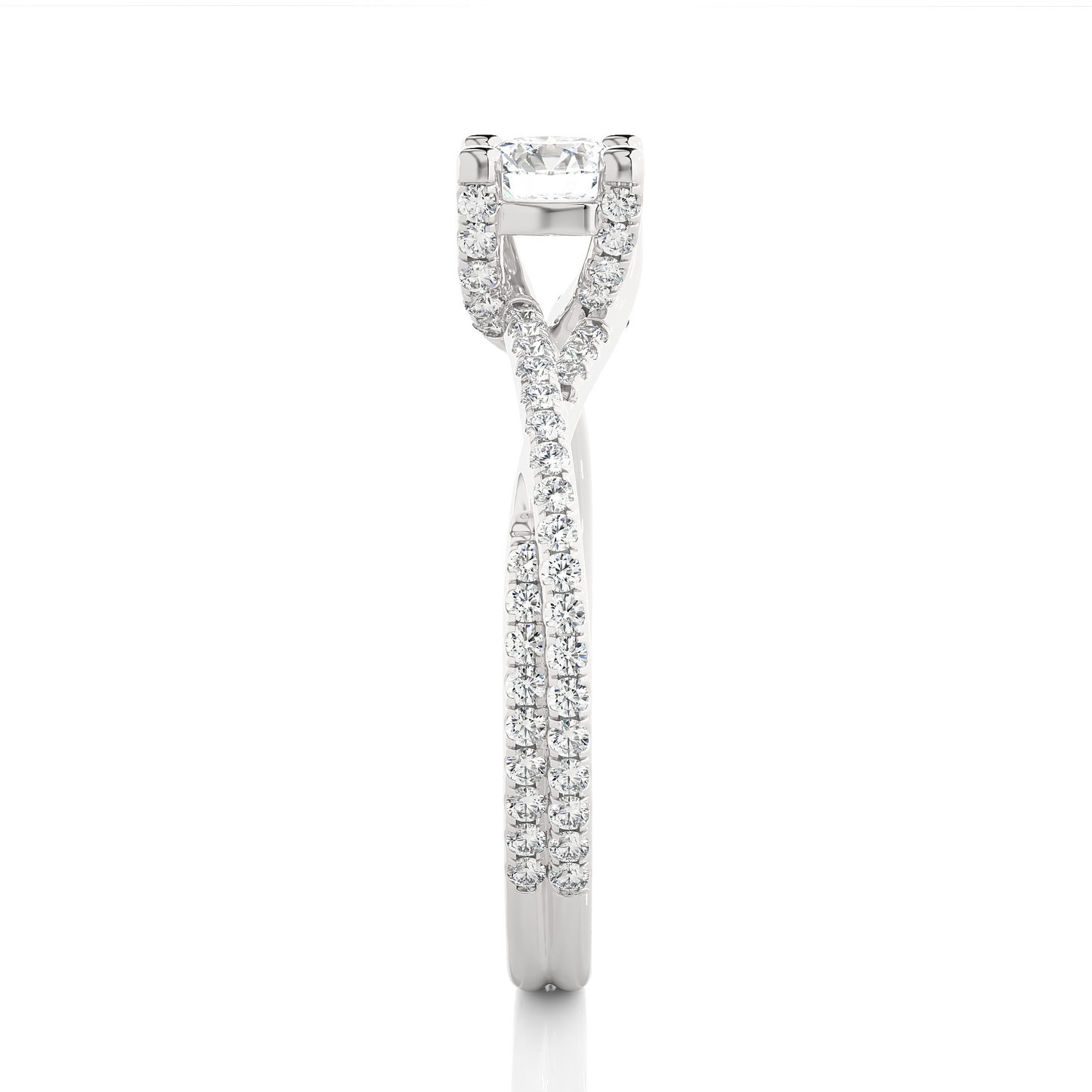 Round Shape Lab Grown Diamond Colorless 14K Solid Gold Ring Gift For Her Birthday