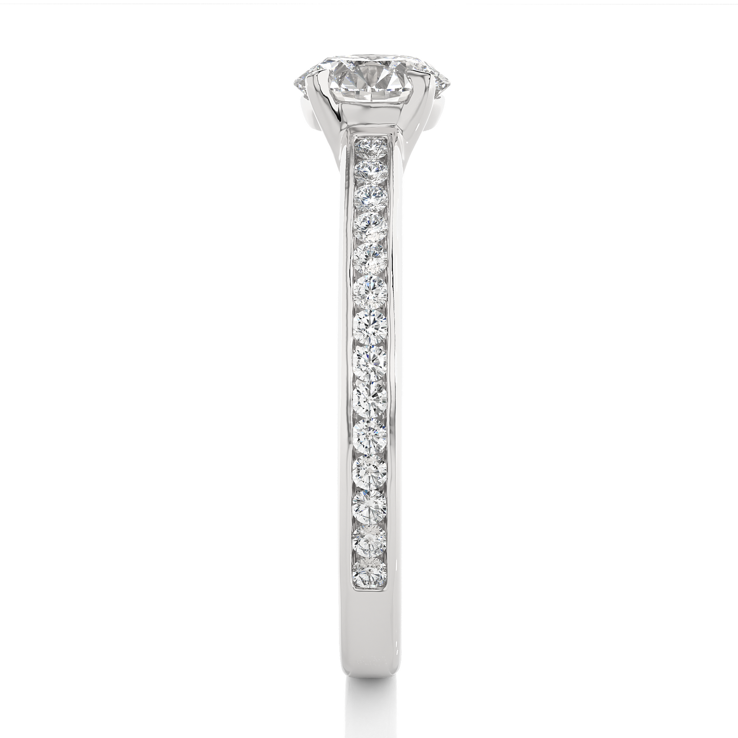 1.19 CT Cushion And Round Diamond Lab grown Diamond  With Accent  Stone Classic Diamond Ring for women