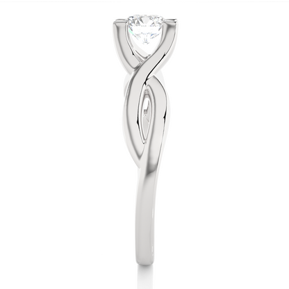 Lab Grown Round Diamond Solitaire Split Shank Ring