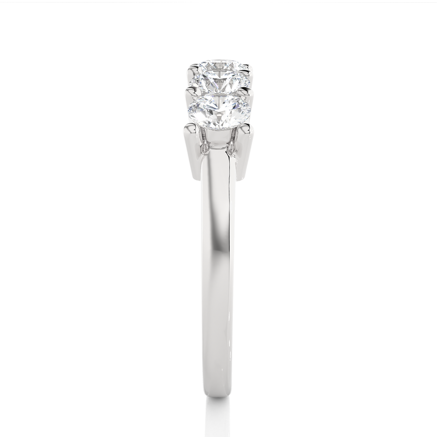 Labgrown 0.52 CT Round Cut Diamond Band Half Eternity Engagement Band For Her